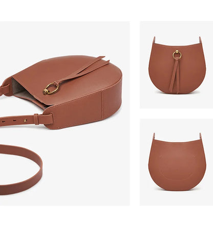 Crossbody Saddle Bag - Genuine Leather