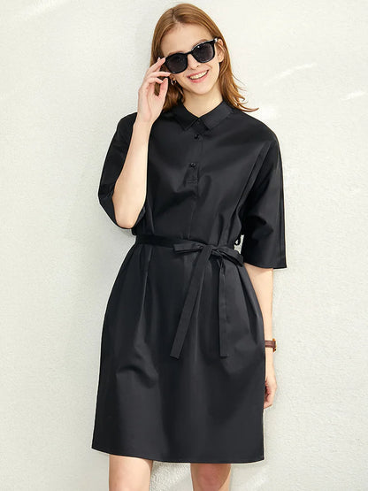 Waist-Tie Shirt Dress