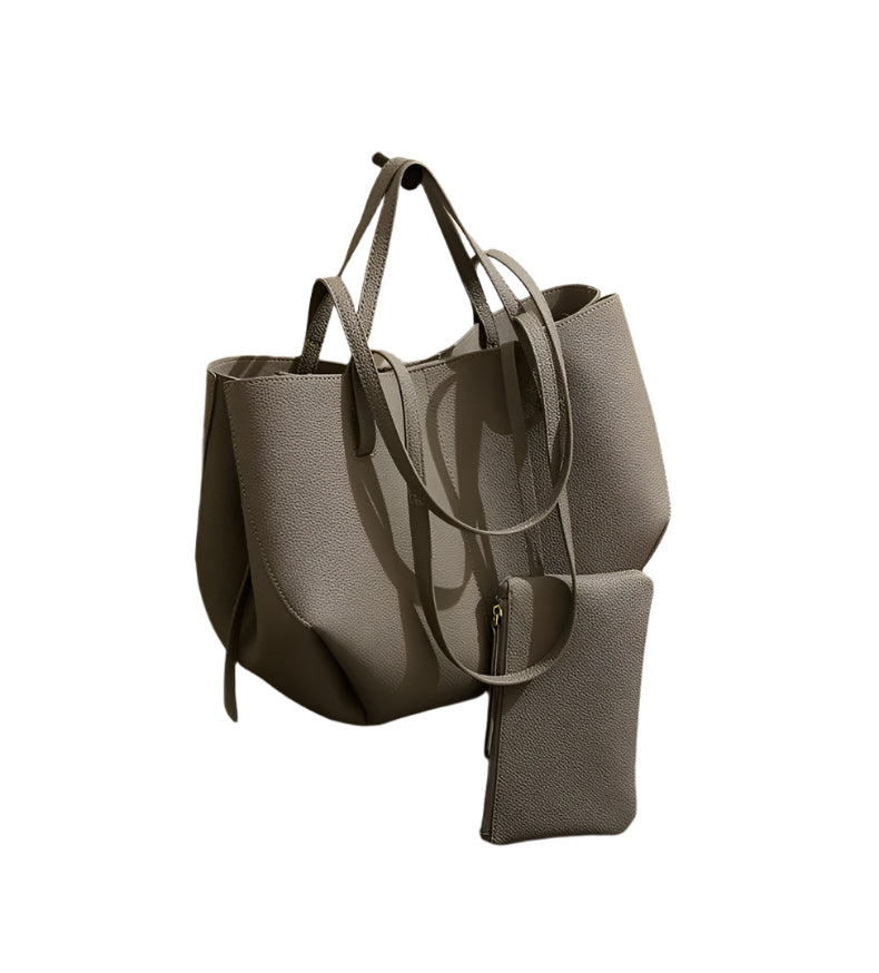 Dual Strap Large Tote Bag - Genuine Leather