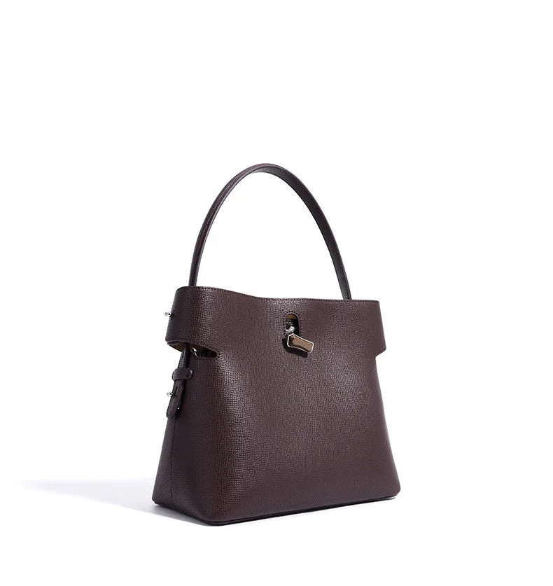 Zinnie Bucket / Satchel Bag - Genuine Leather