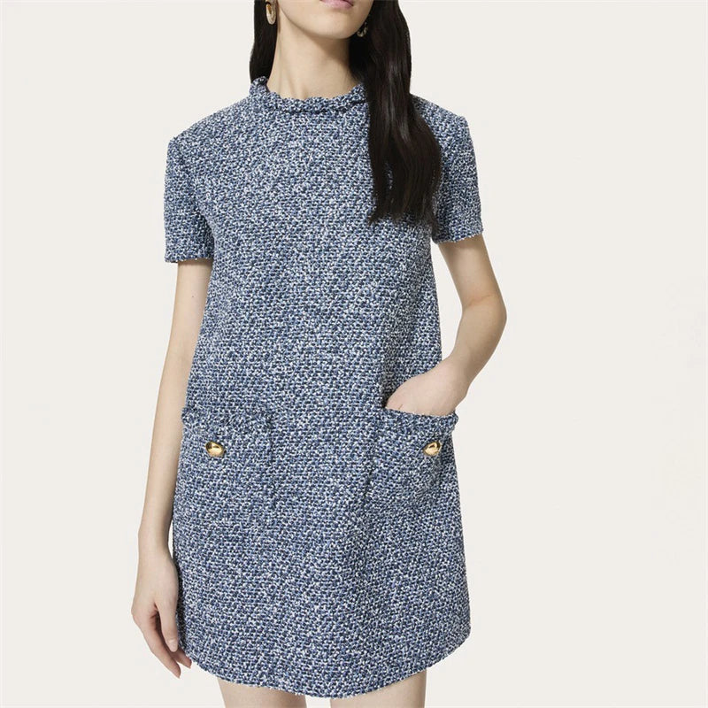 Tweed Double Pocket Dress