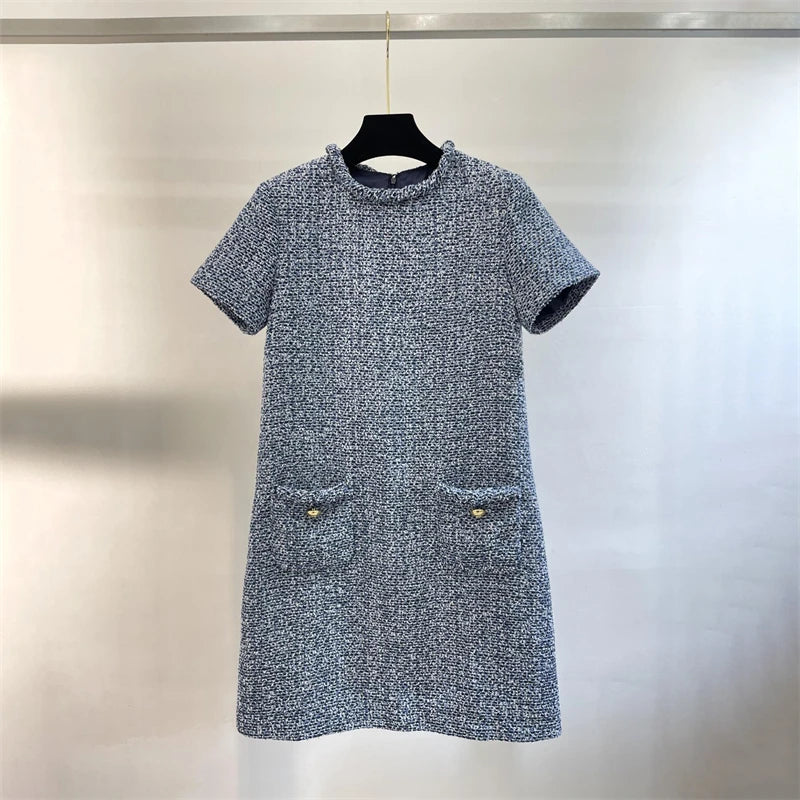 Tweed Double Pocket Dress