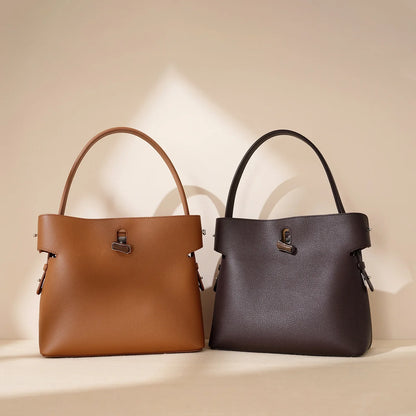 Zinnie Bucket / Satchel Bag - Genuine Leather