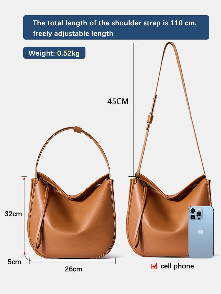 Ellie Hobo Bag - Soft Genuine Leather