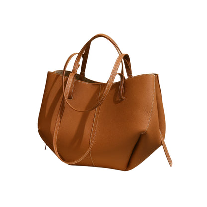 Dual Strap Large Tote Bag - Genuine Leather