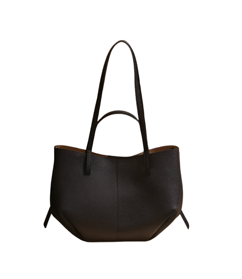 Dual Strap Large Tote Bag - Genuine Leather