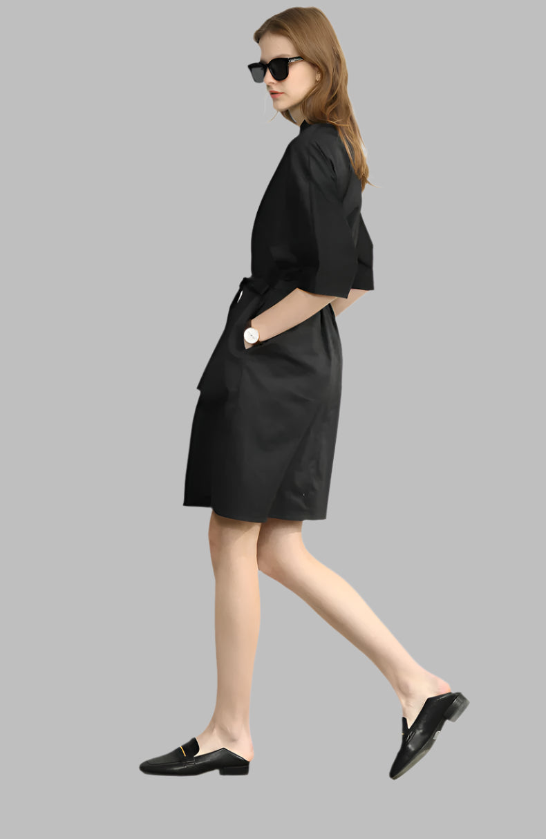 Waist-Tie Shirt Dress