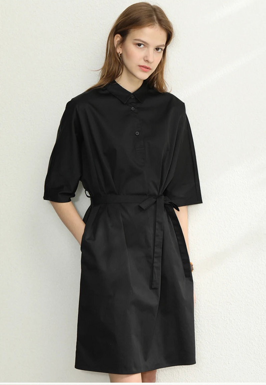 Waist-Tie Shirt Dress