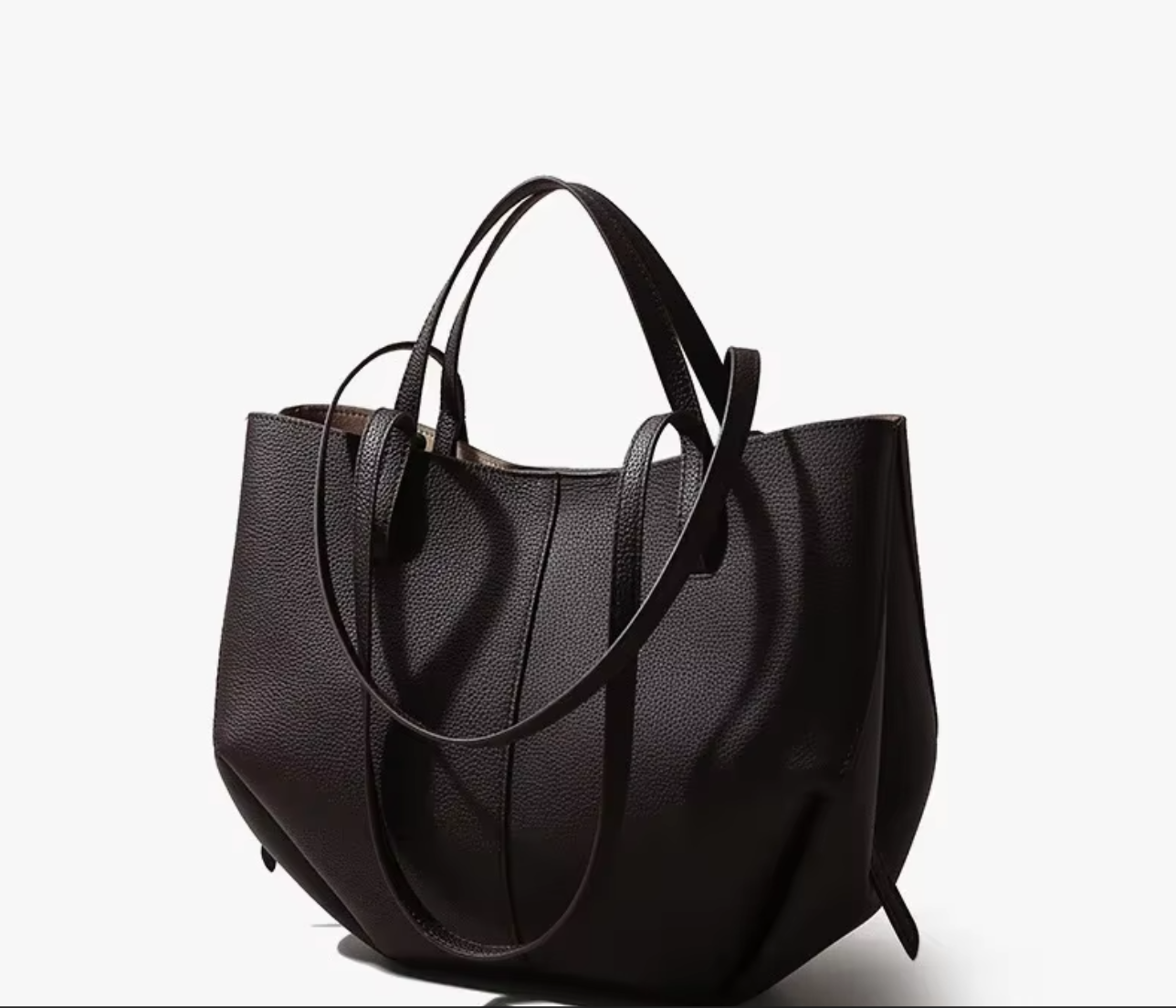 Dual Strap Large Tote Bag - Genuine Leather