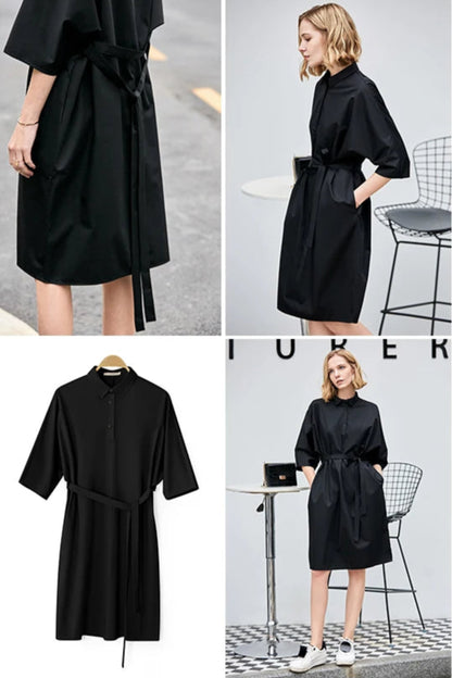 Waist-Tie Shirt Dress